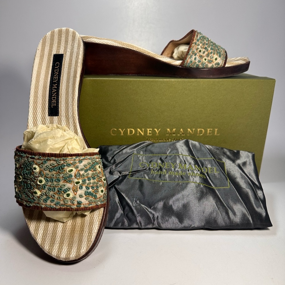 Women's Green Embellished Sandals